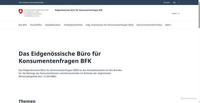 Security scan screenshot of https://www.konsum.admin.ch/de