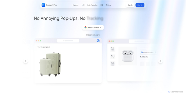 Security scan screenshot of https://pure.coupert.com