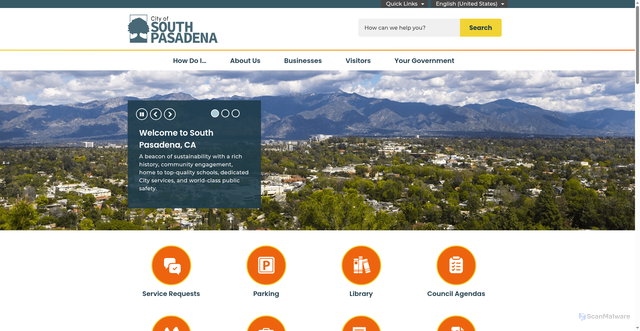 Security scan screenshot of https://www.southpasadenaca.gov/