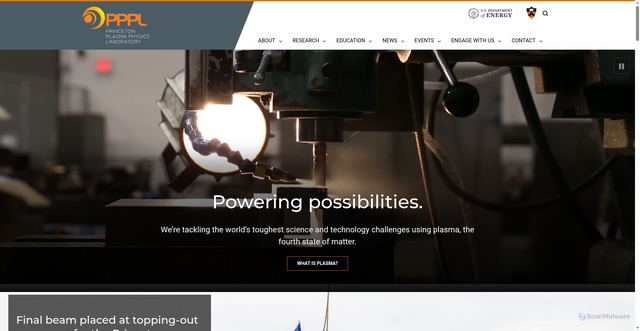 Security scan screenshot of https://www.pppl.gov/