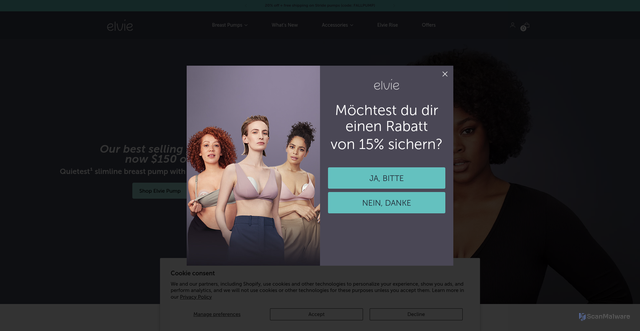 Security scan screenshot of https://elvie.com