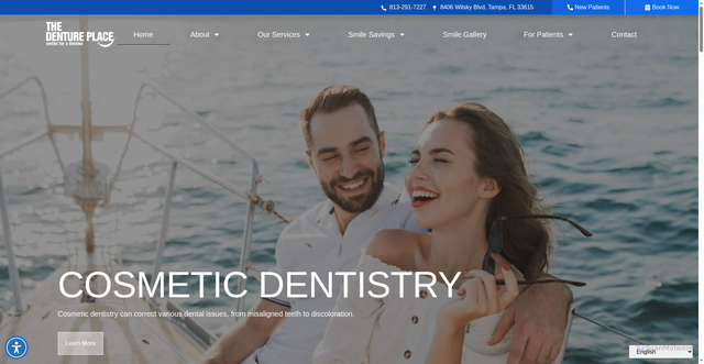 Security scan screenshot of https://www.the-denture-place.com/?y=39626826001250