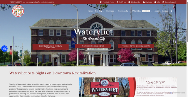 Security scan screenshot of https://watervlietny.gov/