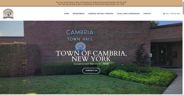Security scan screenshot of https://townofcambria.gov/