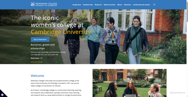 Security scan screenshot of https://newn.cam.ac.uk/