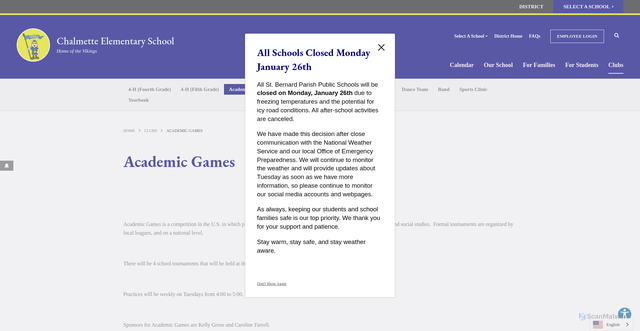Security scan screenshot of https://ces.sbpsb.org/clubs/academic-games