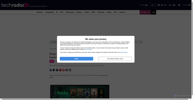 Security scan screenshot of https://www.techradar.com/streaming/hulu-is-now-officially-part-of-disney-plus-heres-what-you-need-to-know