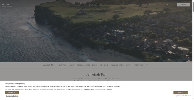 Security scan screenshot of https://www.jumeirah.com/en/stay/bali/jumeirah-bali