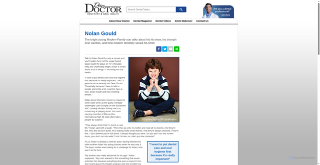 Security scan screenshot of https://www.deardoctor.com/inside-the-magazine/issue-19/nolan-gould/