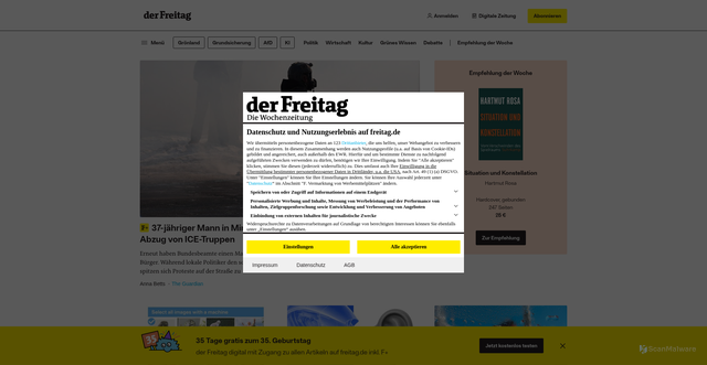 Security scan screenshot of https://freitag.de