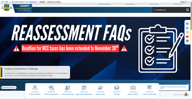 Security scan screenshot of https://www.newcastlede.gov/