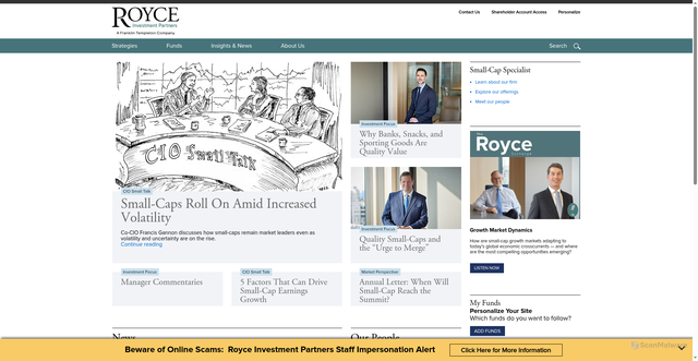 Security scan screenshot of https://royceinvest.com