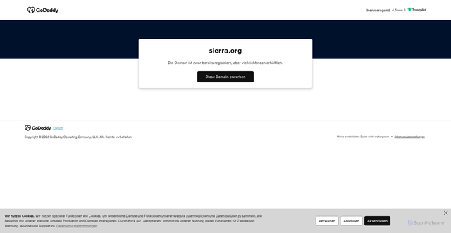Security scan screenshot of https://www.sierra.org/