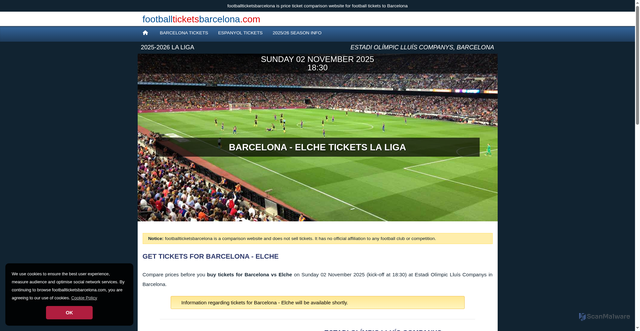 Security scan screenshot of https://shop.footballticketsbarcelona.com/fc-barcelona-elche-tickets-liga/156/