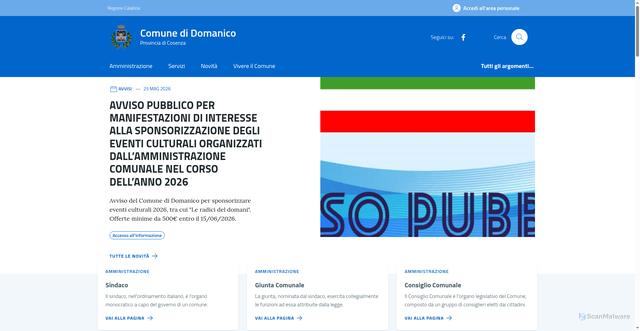 Security scan screenshot of https://comune.domanico.cs.it