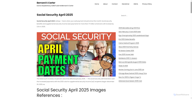 Security scan screenshot of https://bernardscarterc.pages.dev/ykaub-social-security-april-2025-mqull/