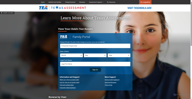 Security scan screenshot of https://www.texasassessment.gov/