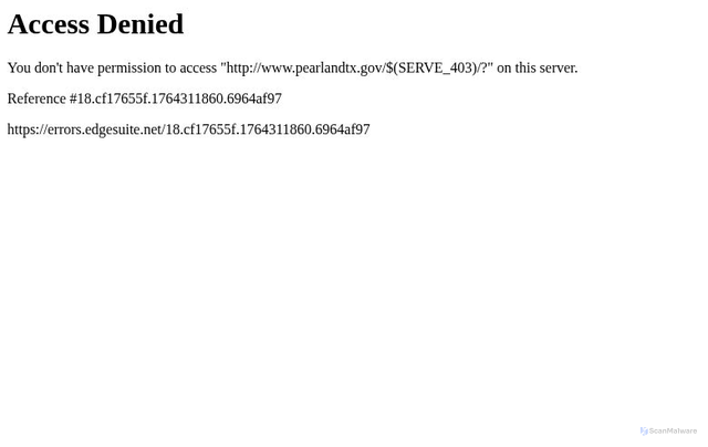 Security scan screenshot of https://www.pearlandtx.gov/