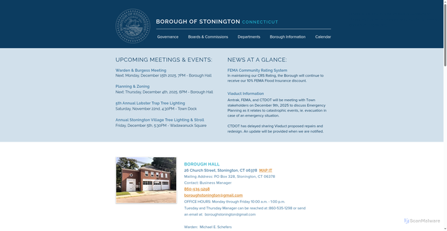 Security scan screenshot of https://www.stoningtonboroughct.gov/