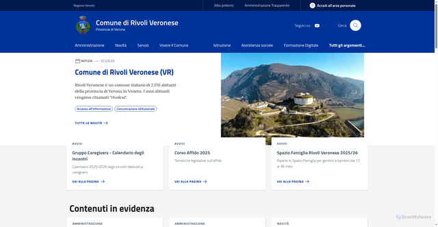 Security scan screenshot of https://www.comune.rivoli.vr.it/