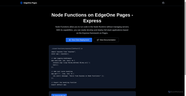 Security scan screenshot of https://express-template-ly7fzm1n9x.edgeone.dev/