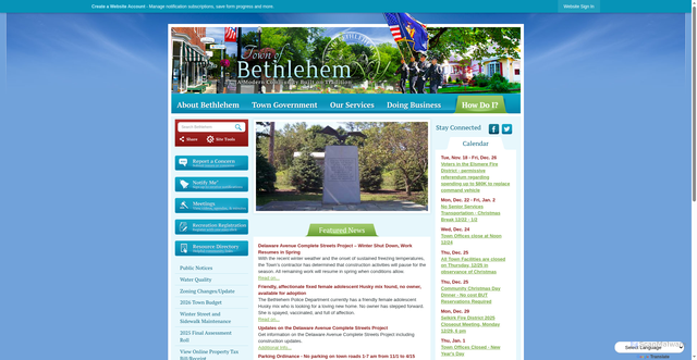 Security scan screenshot of https://www.townofbethlehem.org/