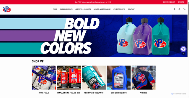 Security scan screenshot of https://vpracingfuels.com