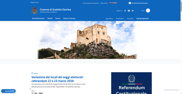 Security scan screenshot of https://www.comunescalettazanclea.it