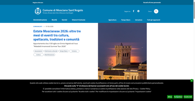 Security scan screenshot of https://www.comune.mosciano.te.it