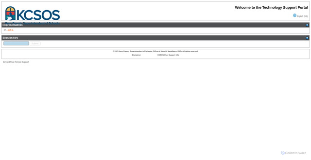 Security scan screenshot of https://support.kern.org