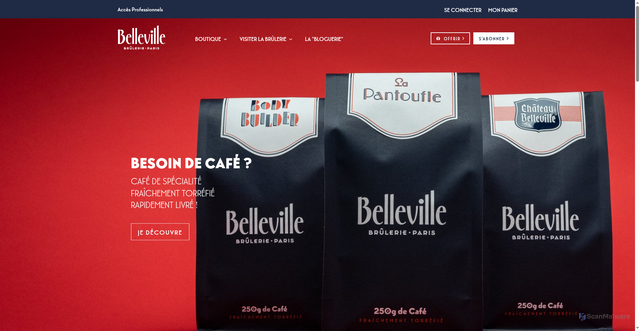 Security scan screenshot of https://cafesbelleville.com