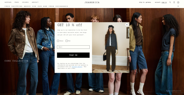 Security scan screenshot of https://jeanerica.com/