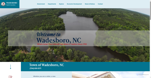 Security scan screenshot of https://www.wadesboronc.gov/