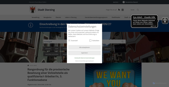 Security scan screenshot of https://www.vipiteno.eu/de