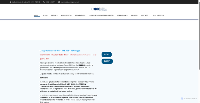 Security scan screenshot of https://www.chimicipiemonte.it