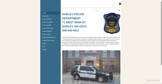 Security scan screenshot of http://dudleypolicema.gov/index.html