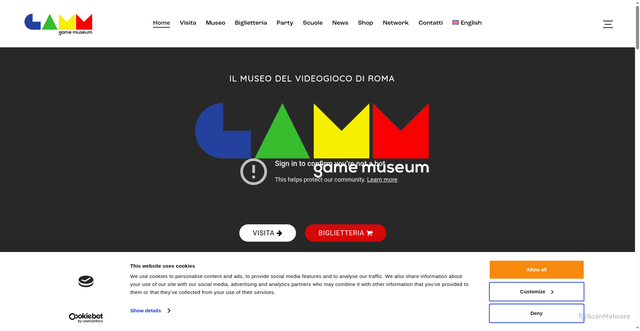 Security scan screenshot of https://www.gammuseum.com/