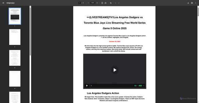 Security scan screenshot of https://www.sml.texas.gov/wp-content/uploads/ninja-forms/tmp/nftmp-7EEAk-dodgersjays.pdf