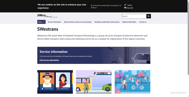 Security scan screenshot of https://www.swestrans.org.uk/swestrans