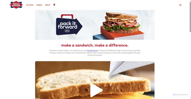Security scan screenshot of https://dietzpackitforward.com
