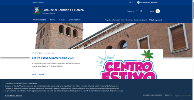 Security scan screenshot of https://www.comune.sermideefelonica.mn.it