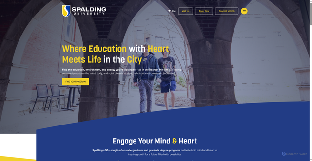 Security scan screenshot of https://spalding.edu