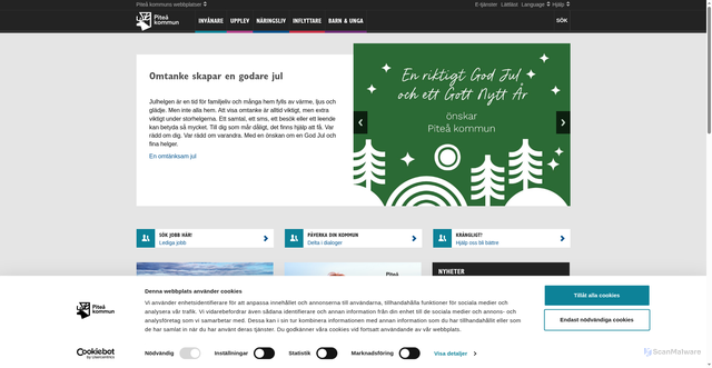 Security scan screenshot of https://www.pitea.se/