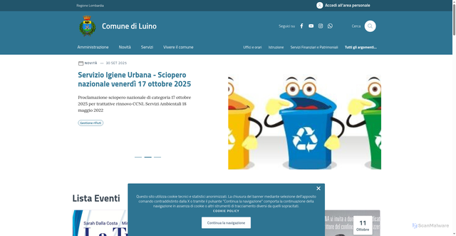 Security scan screenshot of https://www.comune.luino.va.it/