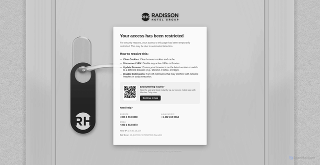 Security scan screenshot of https://www.radissonhotels.com/en-us/hotels/radisson-saint-denis-la-reunion/fitness-wellness