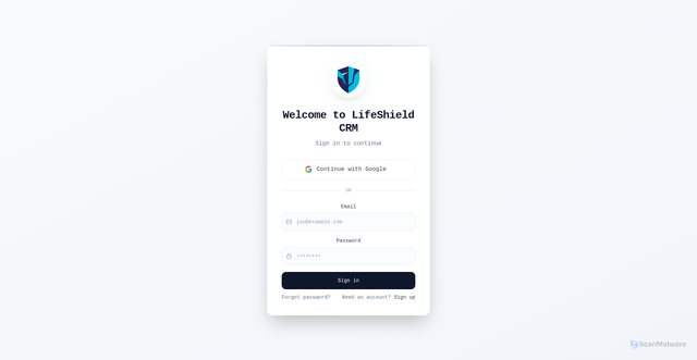 Security scan screenshot of https://lifelynxcrm.com/login