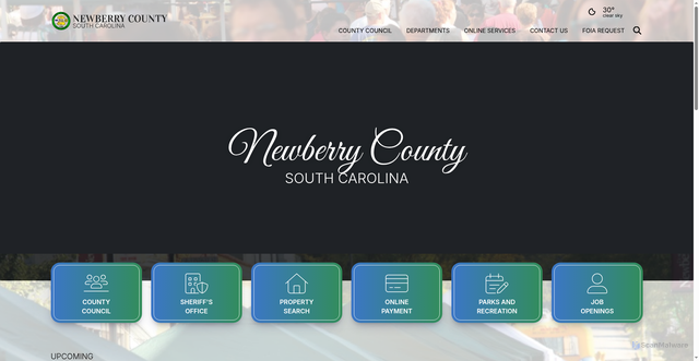 Security scan screenshot of https://www.newberrycounty.gov/