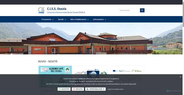 Security scan screenshot of https://www.cissossola.it/it-it/home