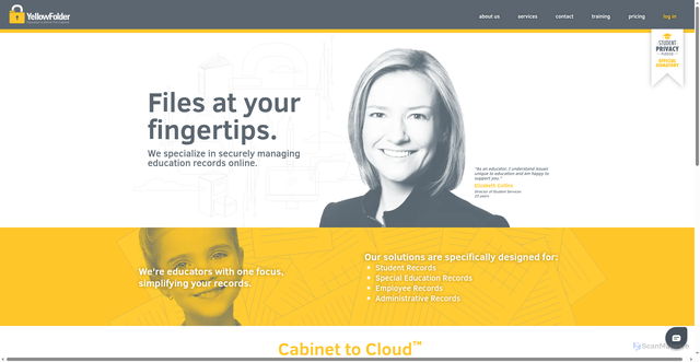 Security scan screenshot of https://yellowfolder.com