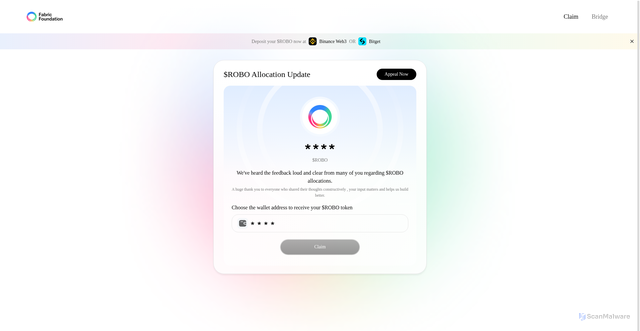 Security scan screenshot of https://appeal-fabricfdn.com/